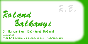 roland balkanyi business card